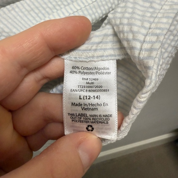 2/$15 Time and Tru - Textured Light Blue & White Striped Dress - Picture 6 of 7